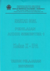 Image of Naskah Soal Penilaian Tengah Semester 1 Kelas X IPA Tahun Pelajaran 2021/2022