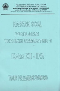 Image of Naskah Soal Penilaian Tengah Semester 1 Kelas XII IPA Tahun Pelajaran 2019/2020