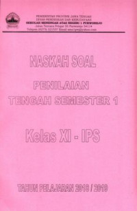 Image of Naskah Soal Penilaian Tengah Semester 1 Kelas XI IPS Tahun Pelajaran 2018/2019