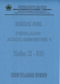 Image of Naskah Soal Penilaian Akhir Semester 1 Kelas XI IBB Tahun Pelajaran 2019/2020