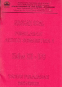 Image of Naskah Soal Penilaian Akhir Semester Kleas XII-IPS Tahun Pelajaran 2021/2022